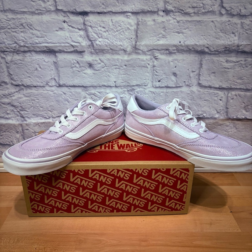 New Vans Lavender and White Glitter Sneakers Size 6 Kids - Picture 4 of 8